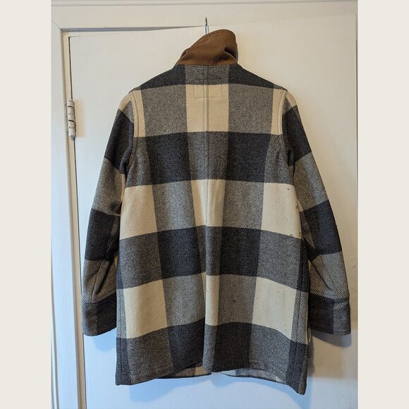 WOOLRICH - Grey plaid coat - Sz M - Picture 3 of 15